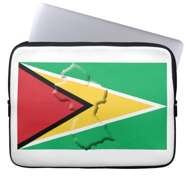 GUYANA Flag Map Patriotic Computer WHITE Laptop Sleeve (Front)