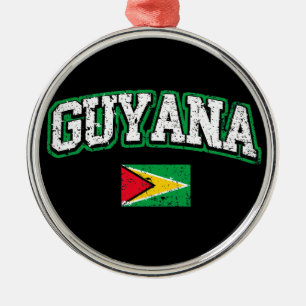 Guyana Flag Metal Tree Decoration