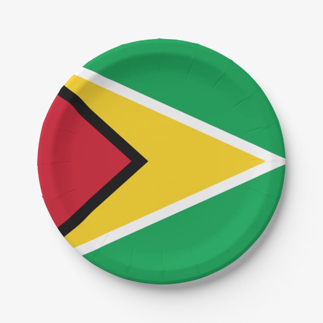 Guyana flag  paper plate (Front)