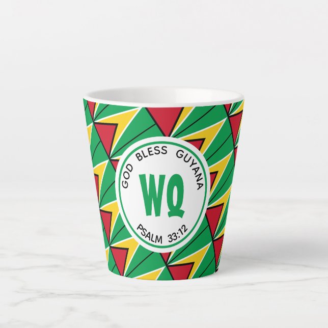 GUYANA FLAG Patriotic Customisable Guyanese Latte Mug (Front)