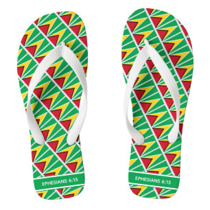 GUYANA FLAG Patriotic Personalised Guyanese Flip Flops