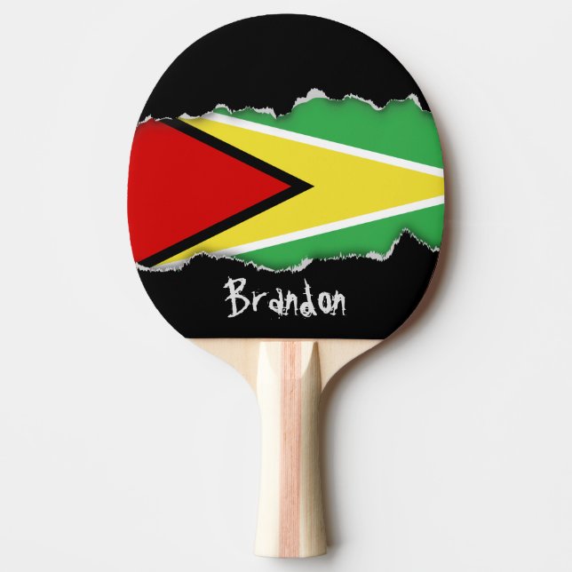 Guyana Flag Ping Pong Paddle (Front)