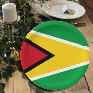 Guyana Flag plates, party, sports, Guyana Paper Plate