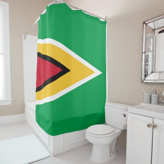 Guyana flag shower curtain (In Situ)