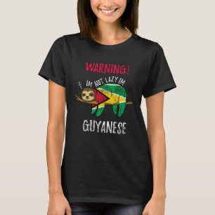 Guyana Flag Sloth Im Not Lazy Im Guyanese Vintage T-Shirt