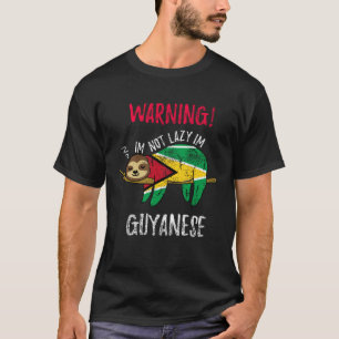 Guyana Flag Sloth Im Not Lazy Im Guyanese Vintage T-Shirt