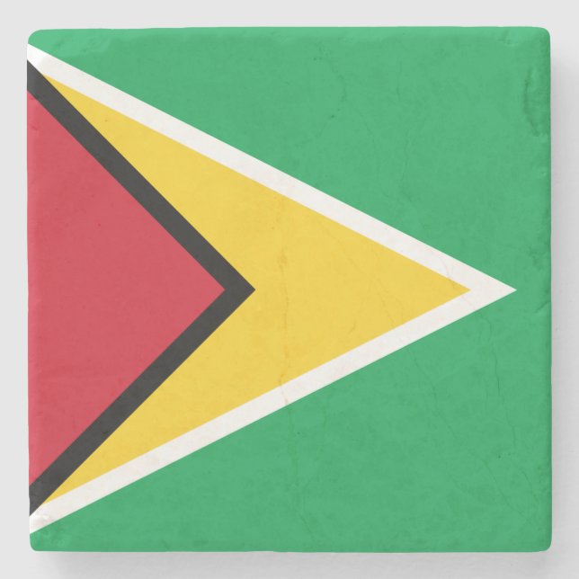 Guyana Flag Stone Coaster (Front)