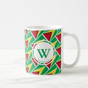 GUYANA FLAG Stylish Custom MONOGRAM Guyanese Coffee Mug