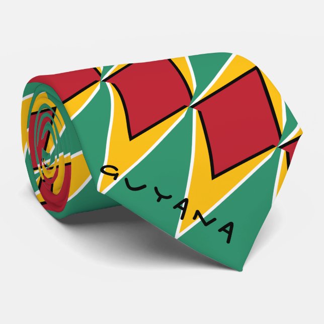 Guyana Flag Tie (Rolled)