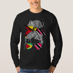 Guyana Flag Trinidad&Tobago Grown Women Girl Count T-Shirt