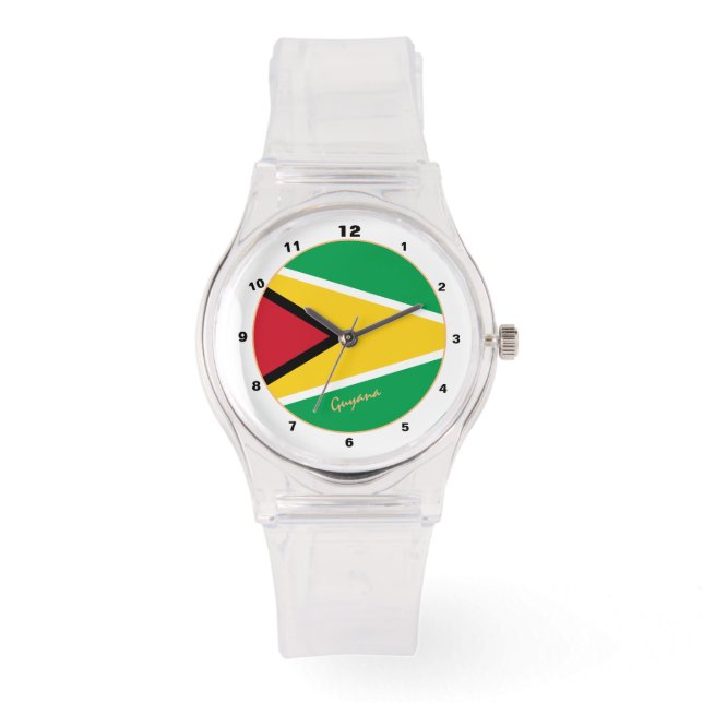 Guyana Flag watch, Guyana fashion /design watch (Front)