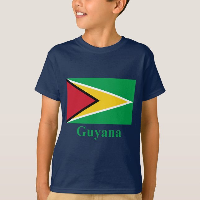 Guyana Flag with Name T-Shirt (Front)