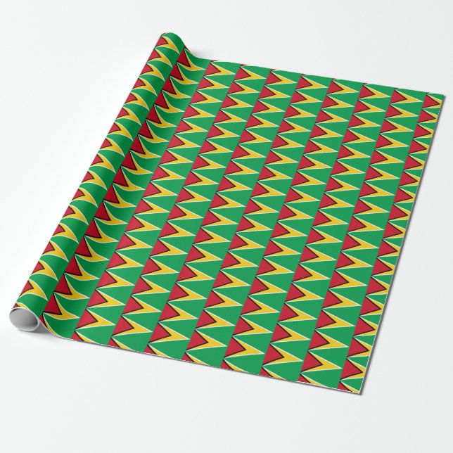 Guyana flag  wrapping paper (Unrolled)