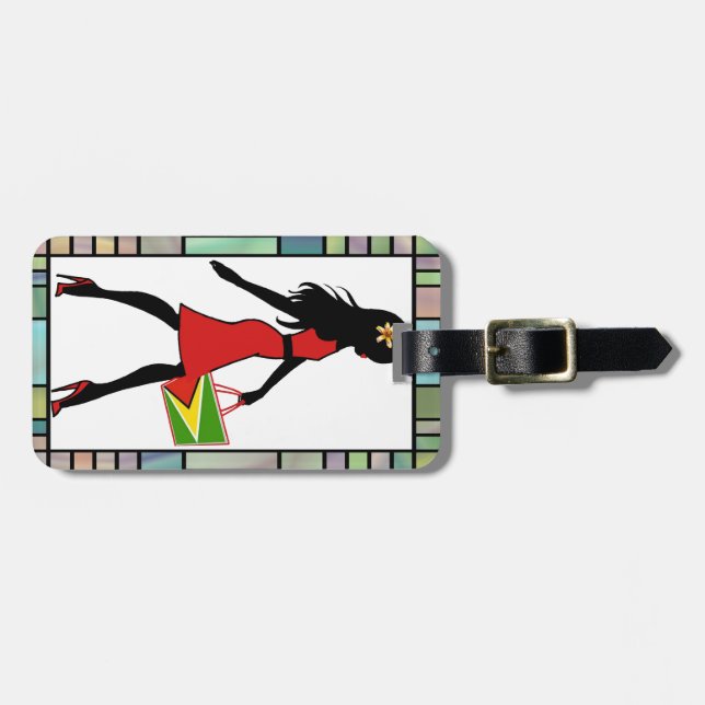 Guyana Girl Luggage Tag (Front Horizontal)