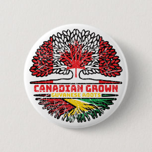 Guyana Guyanese Canadian Canada Tree Roots Flag 6 Cm Round Badge