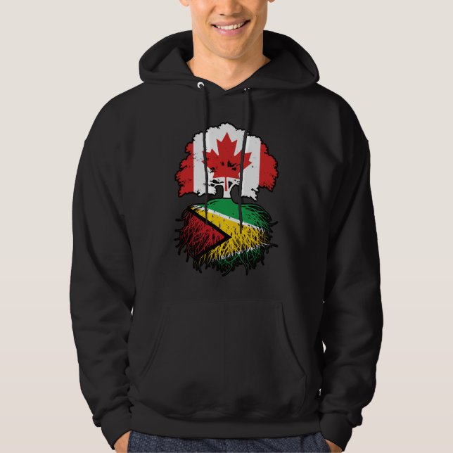 Guyana Guyanese Canadian Canada Tree Roots Flag Hoodie (Front)