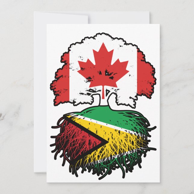 Guyana Guyanese Canadian Canada Tree Roots Flag Invitation (Front)