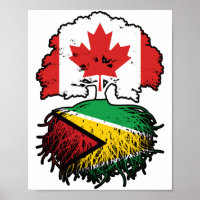 Guyana Guyanese Canadian Canada Tree Roots Flag