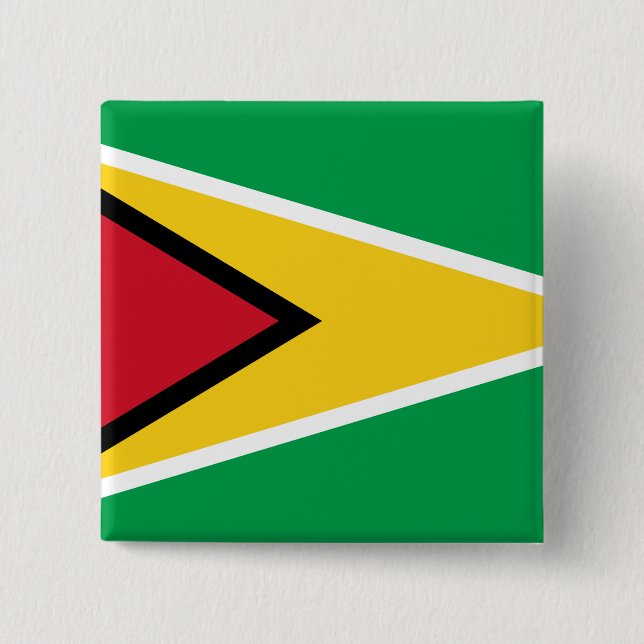 Guyana (Guyanese) Flag 15 Cm Square Badge (Front)