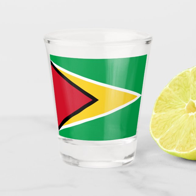 Guyana Guyanese Flag Independence Caribbean Shot Glass (Front)