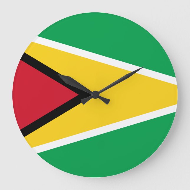 Guyana (Guyanese) Flag Large Clock (Front)