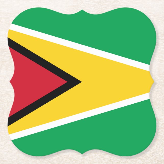 Guyana (Guyanese) Flag Paper Coaster (Front)