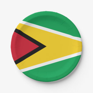 Guyana (Guyanese) Flag Paper Plate