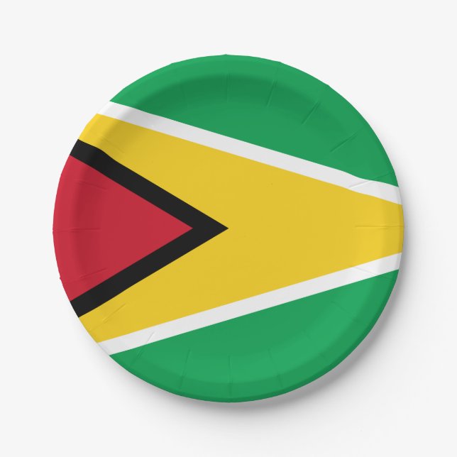Guyana (Guyanese) Flag Paper Plate (Front)