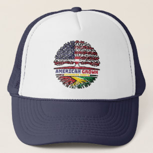 Guyana Guyanese US American USA United States Tree Trucker Hat