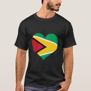 Guyana Heart Pride Guyanese Flag T-Shirt