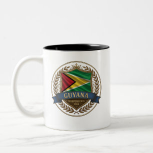 Guyana Heritage Crest Caribbean Pride Two-Tone Coffee Mug
