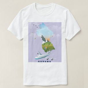Guyana illustrated map poster T-Shirt
