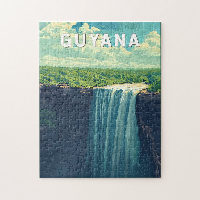 Guyana Illustration Travel Art Vintage Jigsaw Puzzle (Vertical)