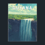 Guyana Illustration Travel Art Vintage Postcard<br><div class="desc">Guyana retro vector travel design. From the awe-inspiring Kaieteur Falls to the remote Rupununi savannah,  it’s a paradise for travelers seeking authentic adventure and nature immersion.</div>