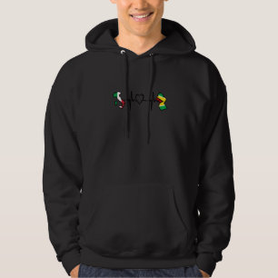 Guyana Italy Flag Guyanese Italian Heartbeat Hoodie
