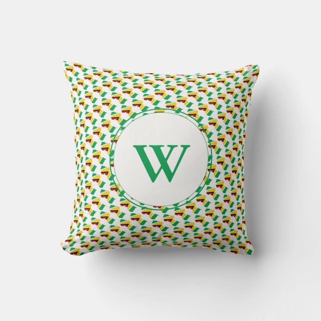 GUYANA MAP Blessed Nation Monogram Christian Cushion (Front)