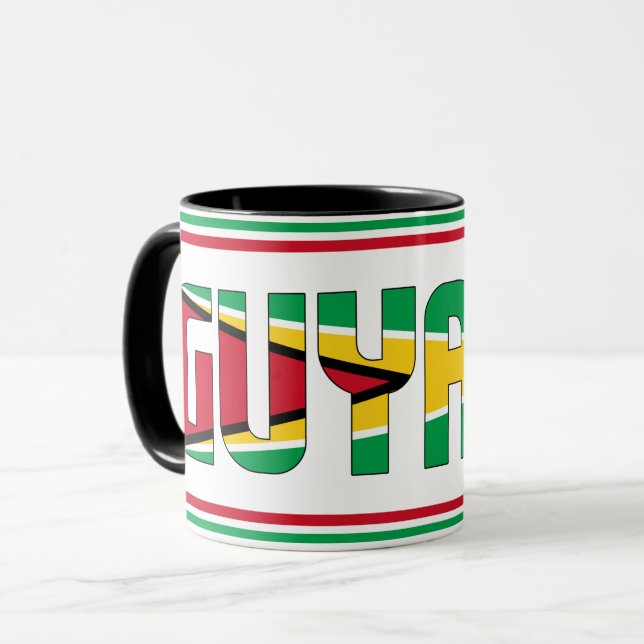 Guyana National Flag Patriotic Coffee Mug (Front Left)