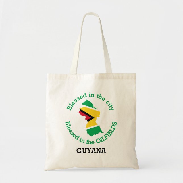 GUYANA OIL Blessed In The Oilfields Personalised Tote Bag (Front)