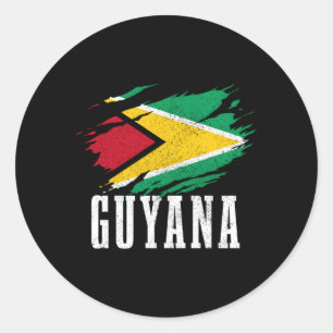 Guyana Pride Guyanese Flag Roots Classic Round Sticker
