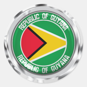 Guyana Round Emblem Classic Round Sticker
