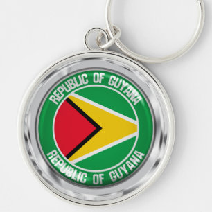 Guyana Round Emblem Key Ring
