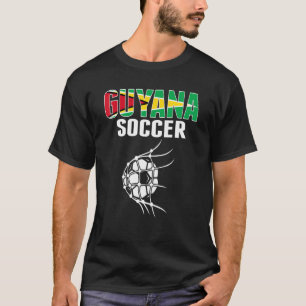 Guyana Soccer Ball In Net Guyanese Football Suppo T-Shirt
