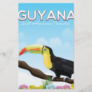 Guyana South american paradise travel poster Stationery