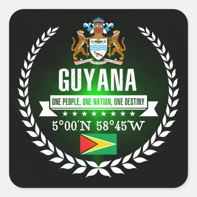 Guyana Square Sticker (Front)