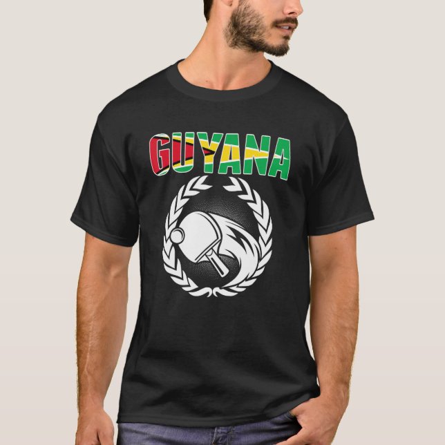 Guyana Table Tennis  Guyanese Ping Pong Team Suppo T-Shirt (Front)