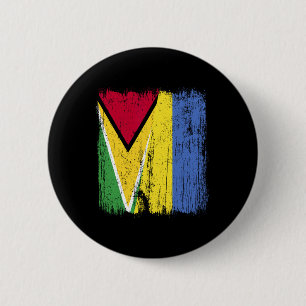 Guyana Ukraine Half Flag Guyanese Ukrainian Herita 6 Cm Round Badge