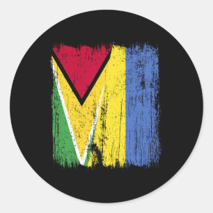 Guyana Ukraine Half Flag Guyanese Ukrainian Herita Classic Round Sticker