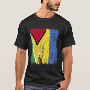 Guyana Ukraine Half Flag Guyanese Ukrainian Herita T-Shirt