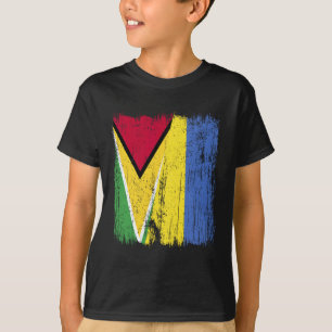 Guyana Ukraine Half Flag Guyanese Ukrainian Herita T-Shirt