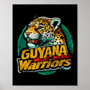 Guyana Warriors Vintage Look Cricket Poster